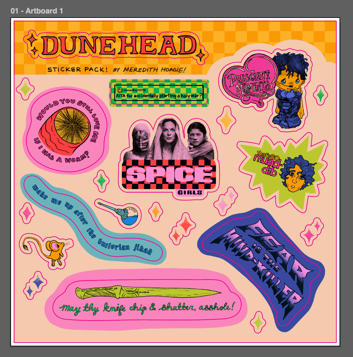 The Unofficial Dunehead Sticker Sheet