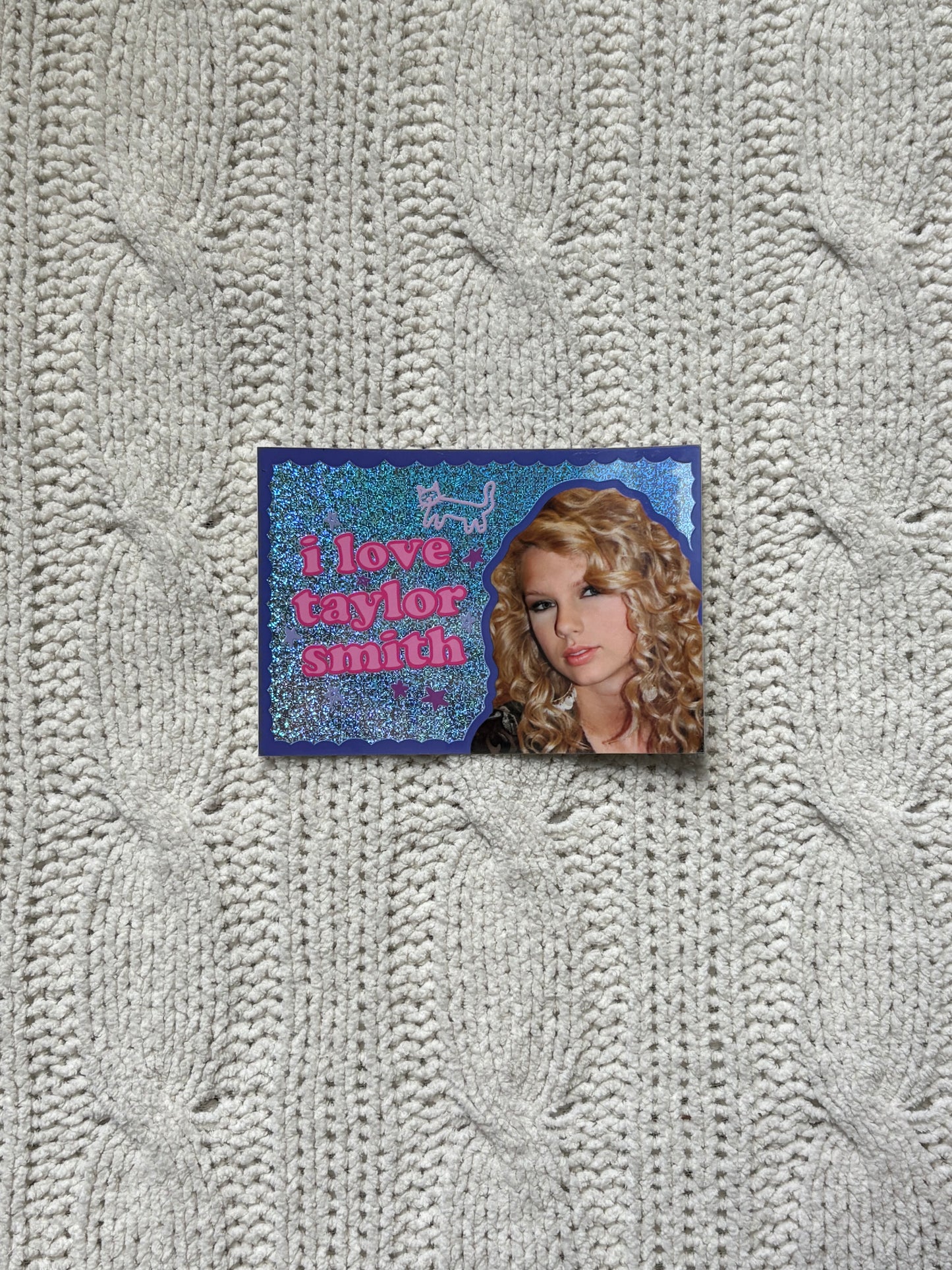 I Love Taylor Smith Holographic Glitter Sticker