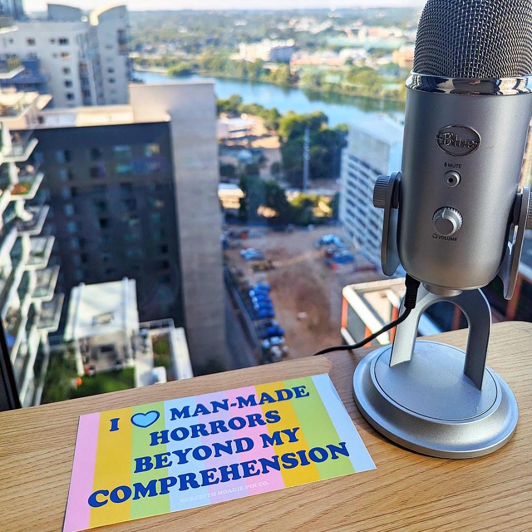 Man-Made Horrors Beyond My Comprehension Bumper Sticker – Funny Tesla Quote for fans of Dark Humor, Retro Aesthetic with Cute Pastels