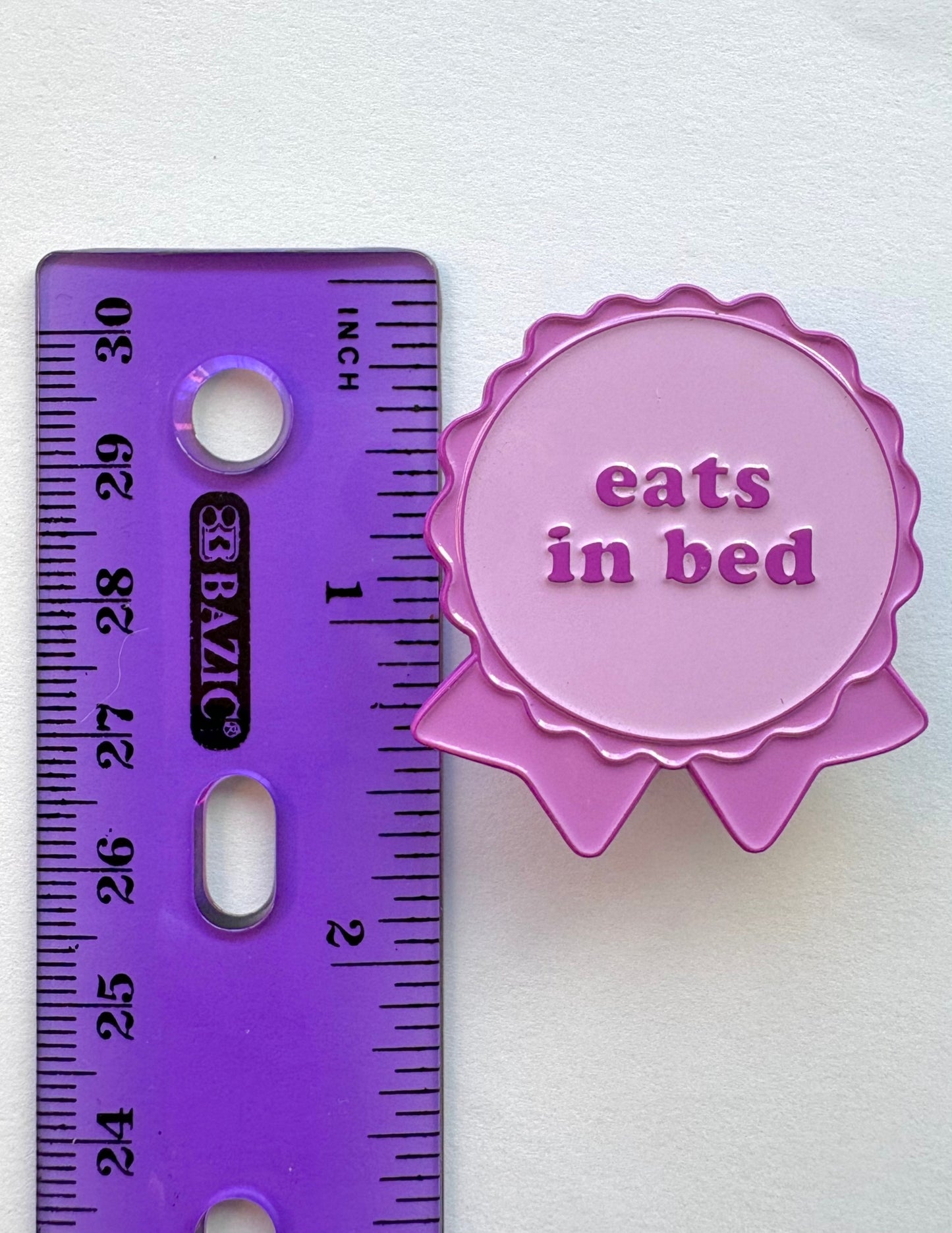 Eats In Bed Award Enamel Pin