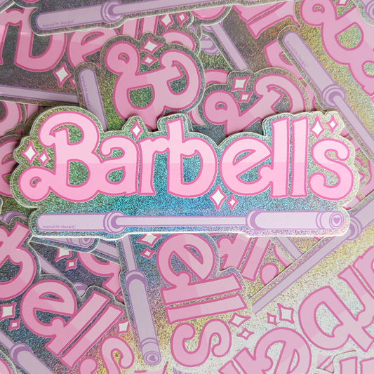 holographic Barbells Sticker by Meredith Hoagie on top of other Barbells stickers