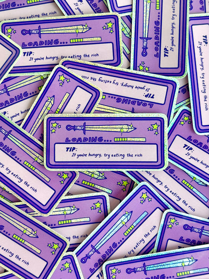 Loading Tip Eat the Rich Glitter Sticker
