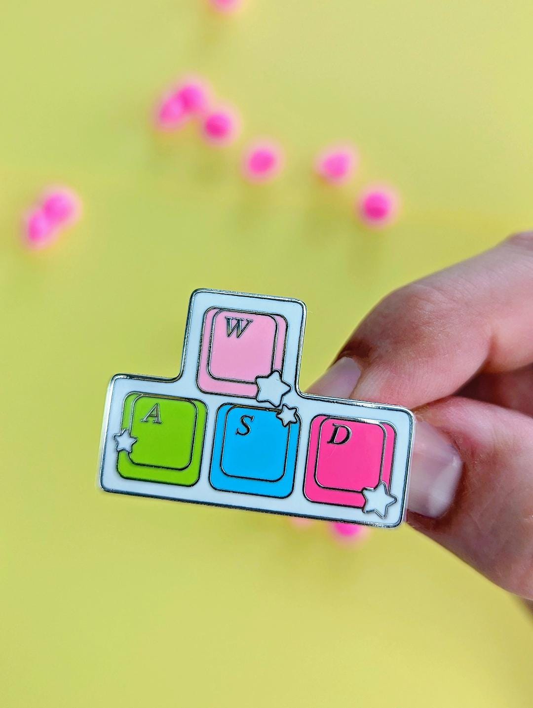 WASD PC Gaming Enamel Pin, Scale