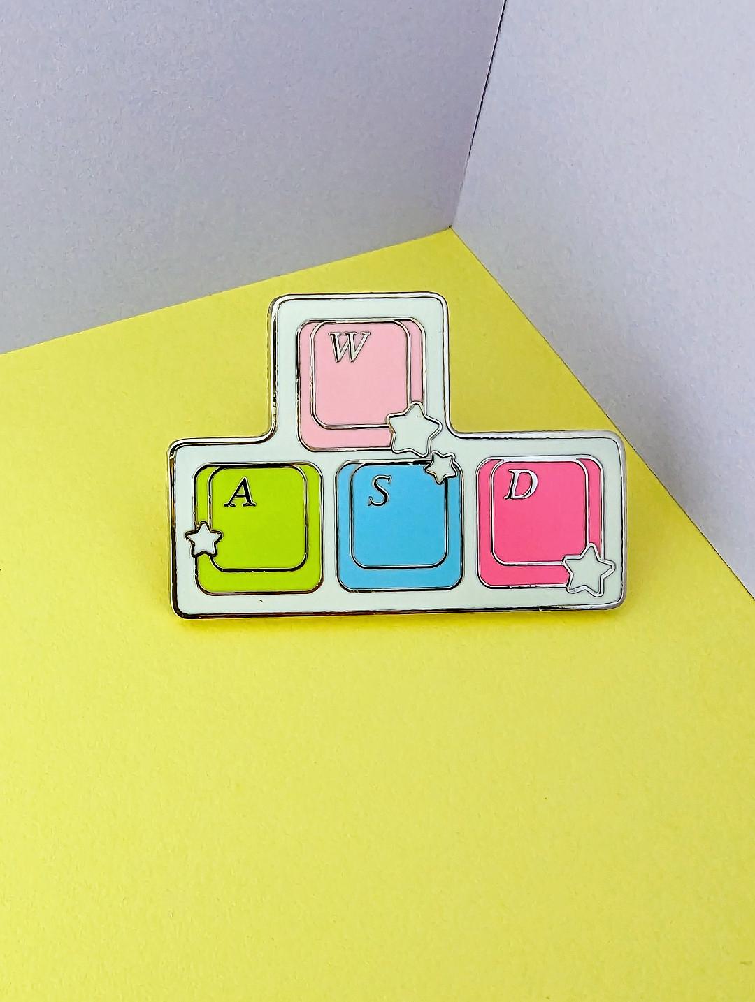 WASD PC Gaming Hard Enamel Pin, studio