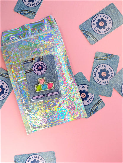 WASD PC Gaming Hard Enamel Pin with packaging