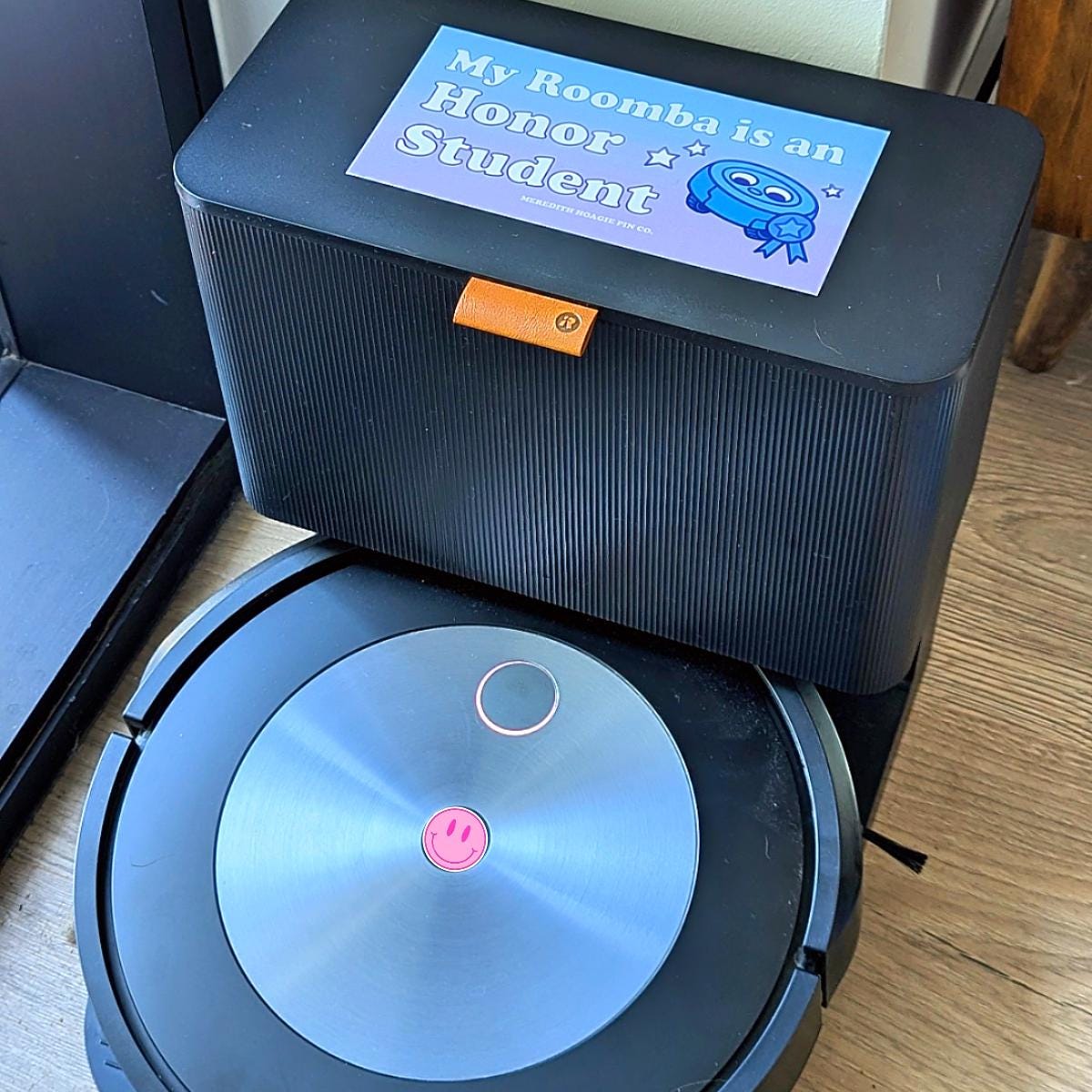 My Roomba Is an Honor Student Bumper Sticker – Funny Tech Humor Vinyl Sticker for your Cute Roomba Robot Vacuum for your car or laptop