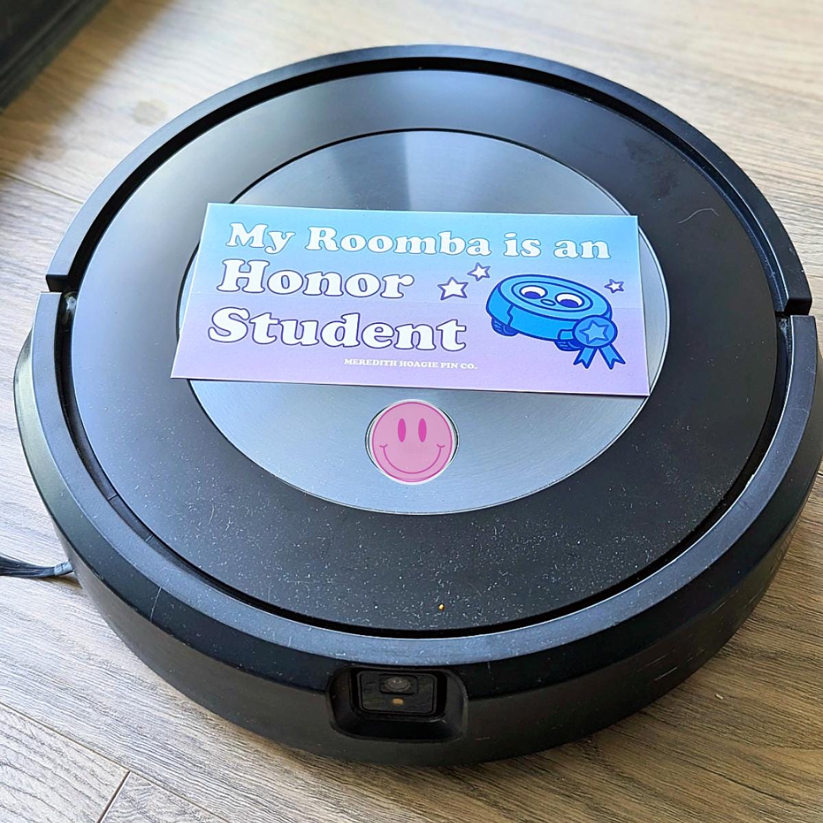 My Roomba Is an Honor Student Bumper Sticker – Funny Tech Humor Vinyl Sticker for your Cute Roomba Robot Vacuum for your car or laptop