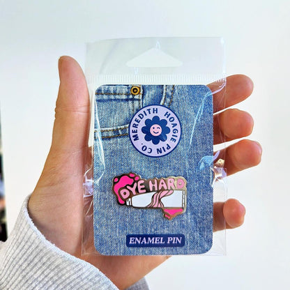 Dye Hard Enamel Pin – Cute Pink Kawaii Enamel Pin for Fun Hair Dye Lovers, Hair Dressers, Cosplayers, and Punk Style Enthusiasts