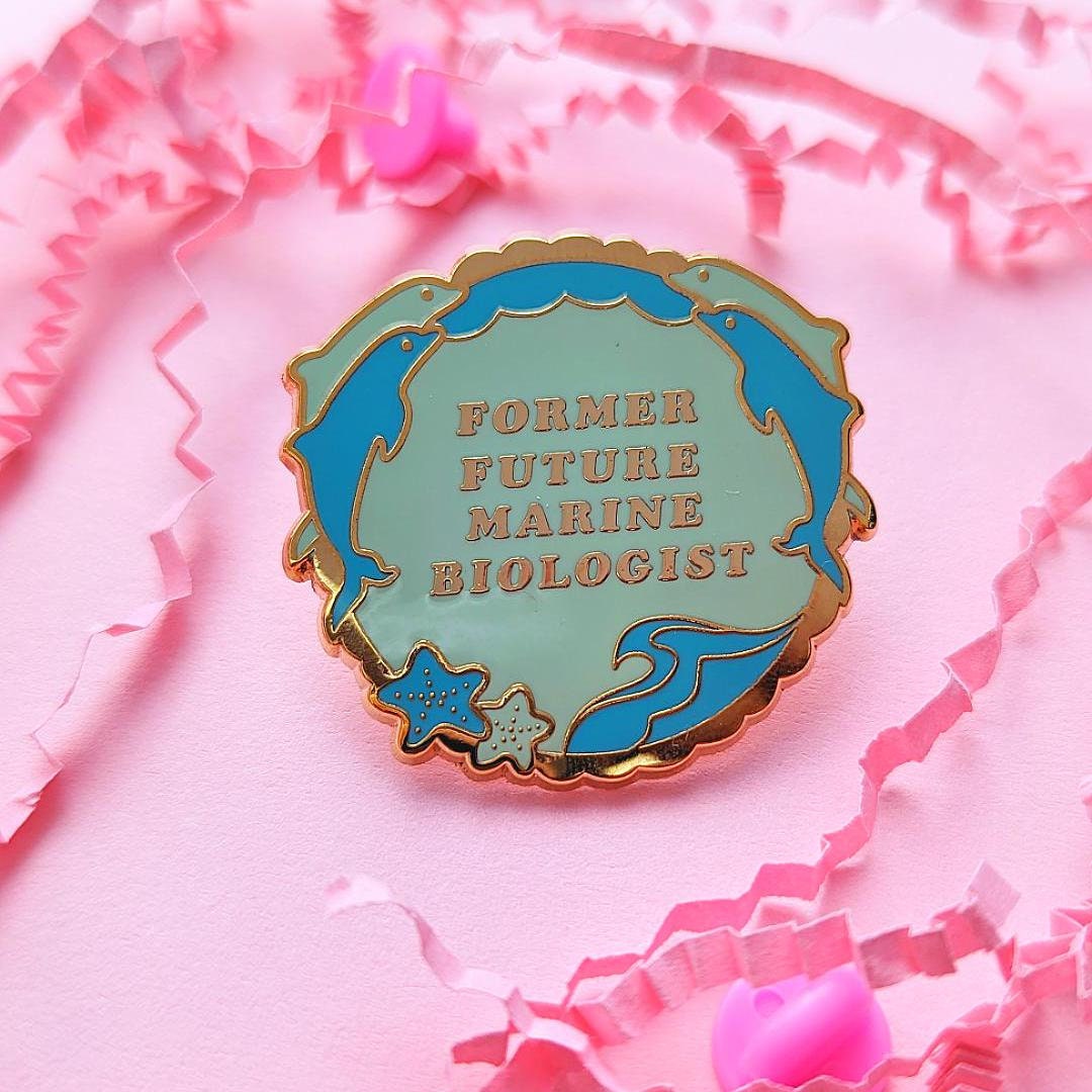Former Future Marine Biologist Enamel Pin - Funny Sea Life Pin Badge Gift for Millenials who love Ocean Wildlife