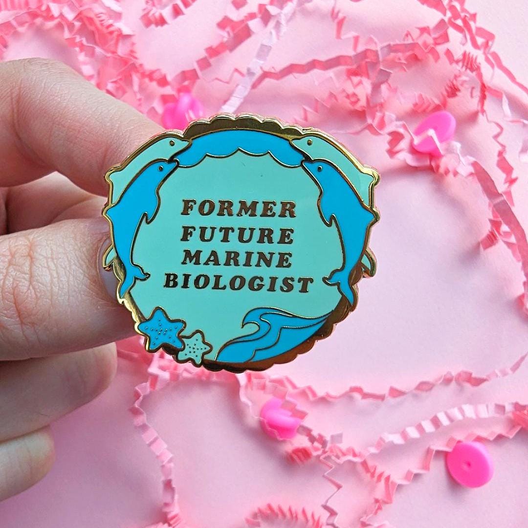 Former Future Marine Biologist Enamel Pin - Funny Sea Life Pin Badge Gift for Millenials who love Ocean Wildlife