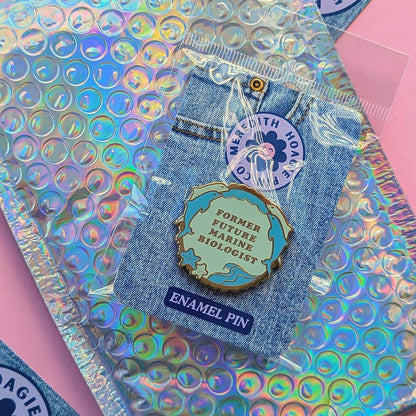 Former Future Marine Biologist Enamel Pin - Funny Sea Life Pin Badge Gift for Millenials who love Ocean Wildlife