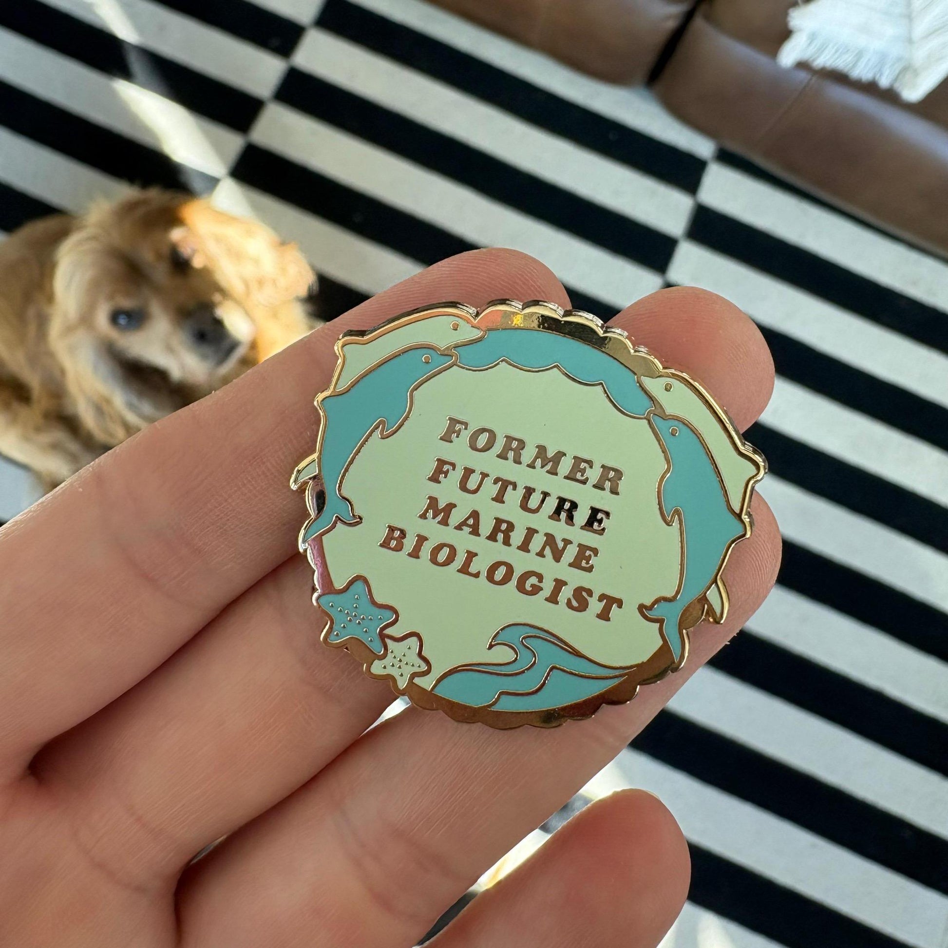 Former Future Marine Biologist Enamel Pin - Funny Sea Life Pin Badge Gift for Millenials who love Ocean Wildlife