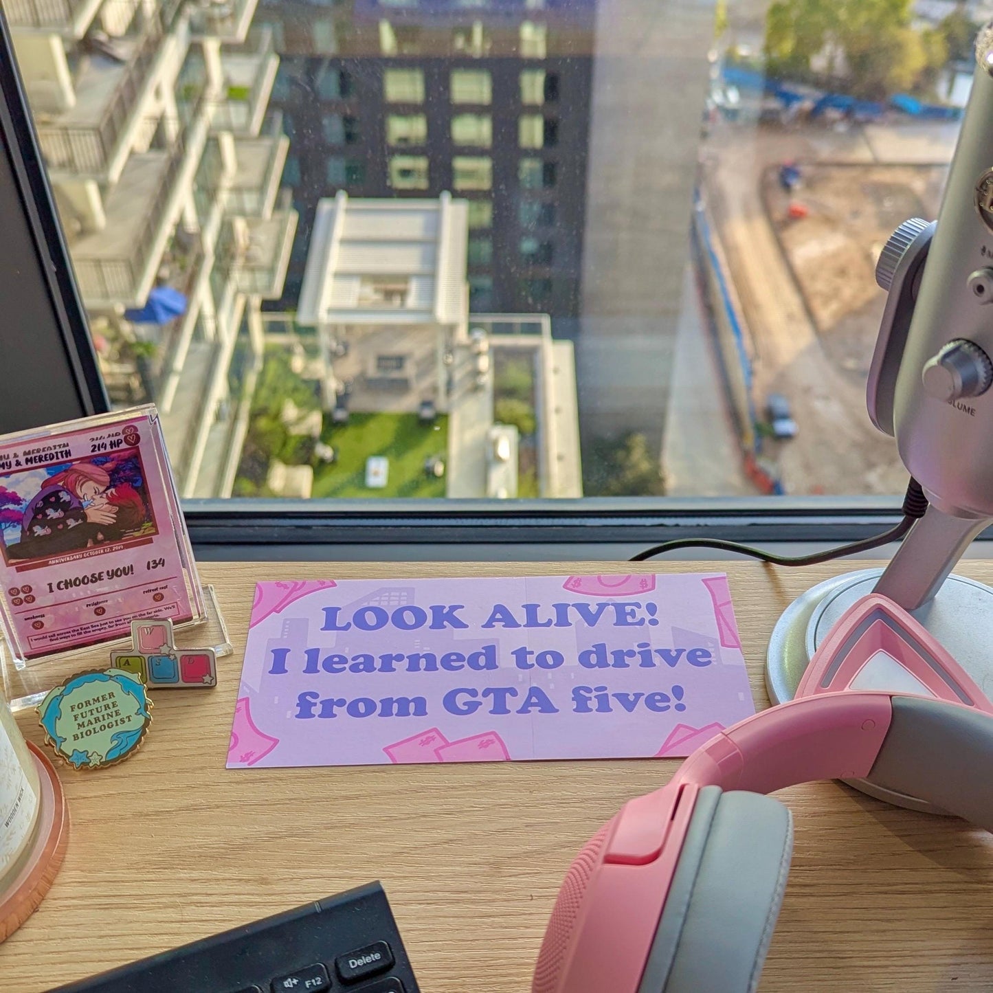 Look Alive! I Learned to Drive from GTA Five! Funny Bumper Sticker – Sassy Sarcastic Decal for Nerdy Geeky Gamers, Gaming Humor Sticker