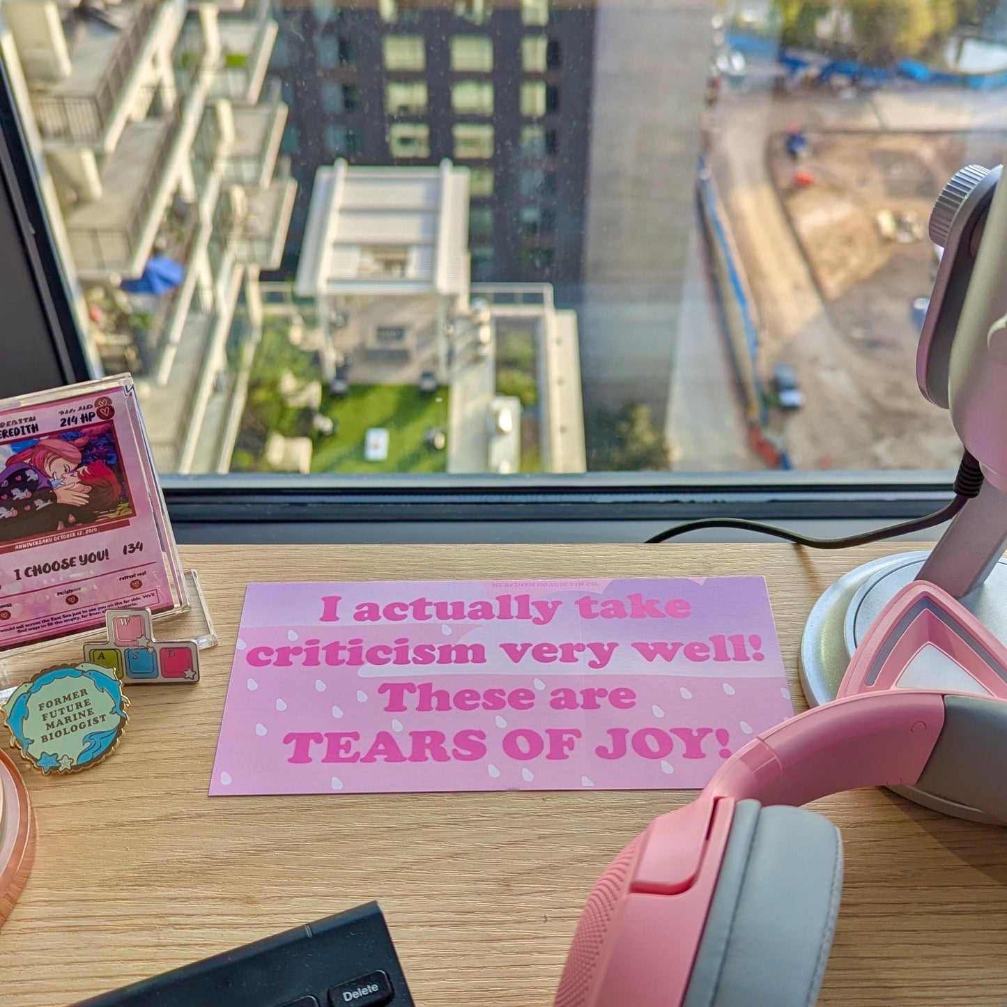 Tears of Joy Bumper Sticker - Funny Sarcastic Vinyl Sticker for Overthinkers, Overachievers, and Sensitive Souls with Emotional Sleeves