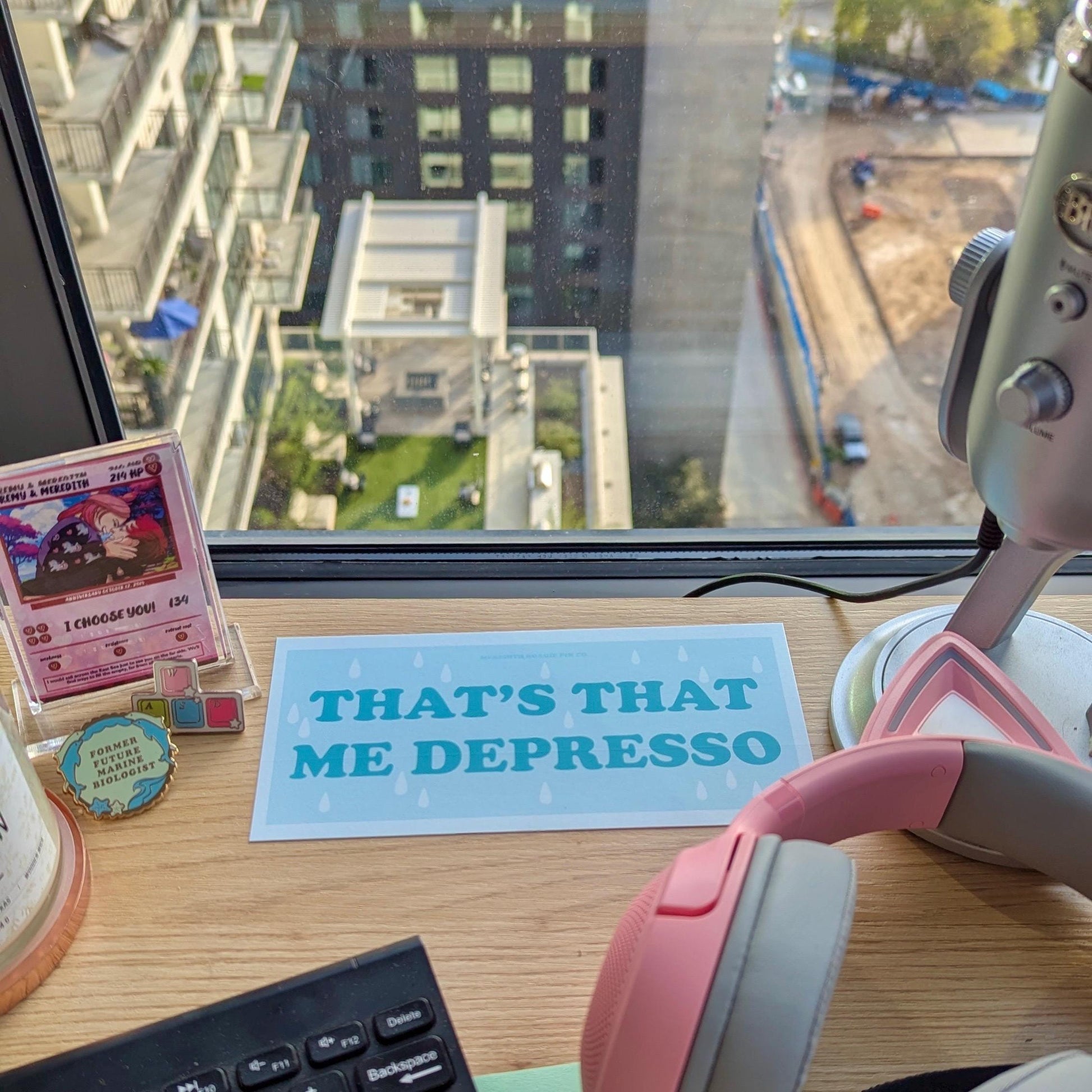 That’s That Me Depresso Bumper Sticker – Relatable Funny Vinyl Decal with a Playful Self-Deprecating Twist on Sabrina Carpenter's "Espresso"